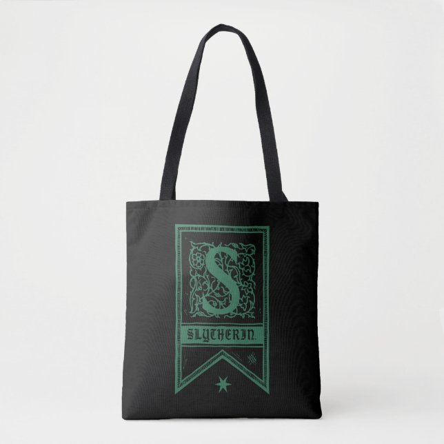 Bolsa Tote Harry Potter | Slytherin Monogram Banner (Frente)