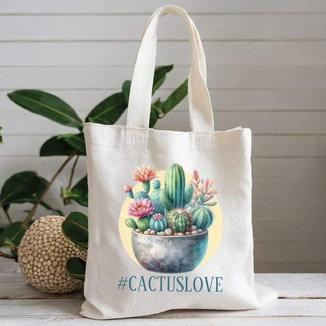 Bolsa Tote Hashtag Cactuslove (Criador carregado)
