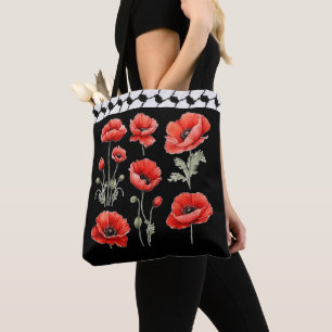 Bolsa Tote Hattah com Papoula Palestino