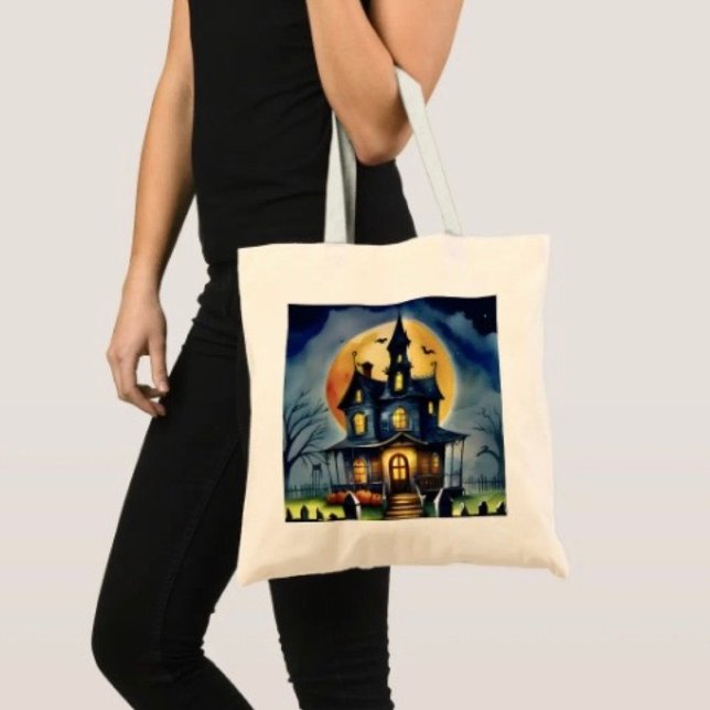 Bolsa Tote Haunted Hollow & Lua (100% natural material 100% cotton D: 15.75"l x 15.25"w 5 handle colors
)