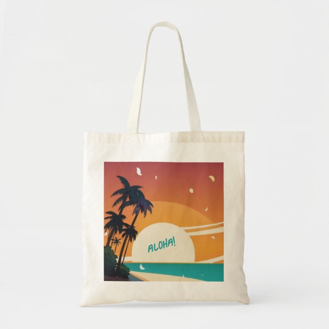 Bolsa Tote Havaiano/Aloha/Tropical/praia (Frente)