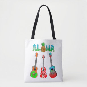 Bolsa Tote Havaiano Ukulele Aloha Havaí