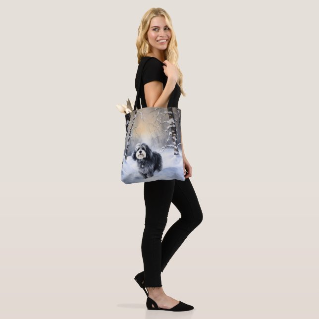 Bolsa Tote Havanês Deixou-O Neve Natal (No(a) Modelo)