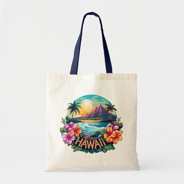 Bolsa Tote Hawaii Aloha, Montanhas Tropicais de Praia Viagem (Frente)