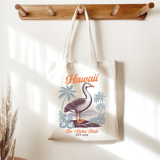 Bolsa Tote Hawaii Aloha State Tropical Goose Tote Bag (Criador carregado)