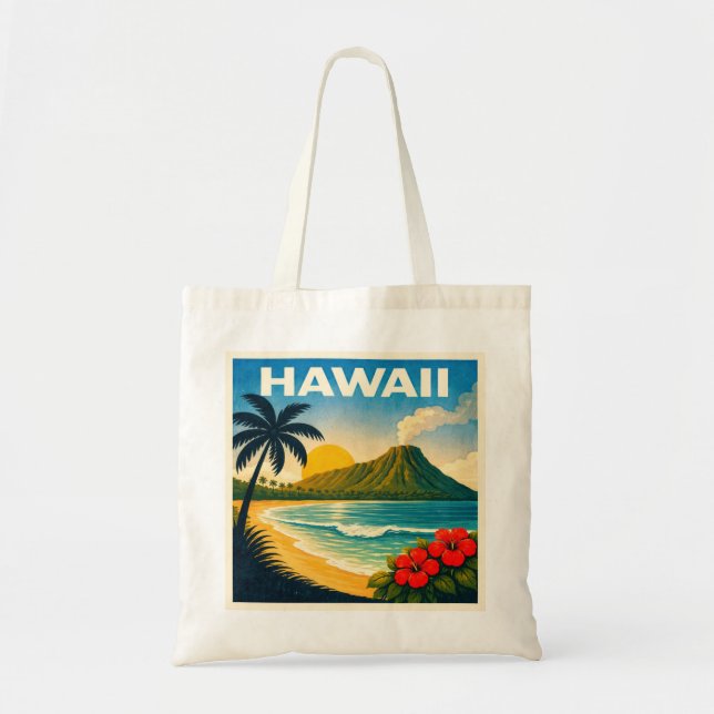 Bolsa Tote Hawaii Travel Poster (Frente)