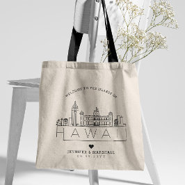 Bolsa Tote Hawaii Wedding | Linha Skyline Estilizada