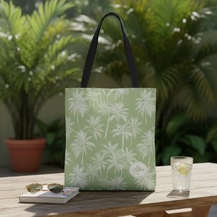 Bolsa Tote Hawaiian Palm Tree Silhouette Green ID1093