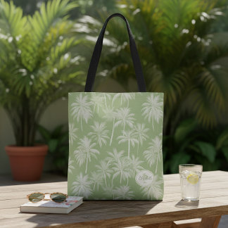 Bolsa Tote Hawaiian Palm Tree Silhouette Green ID1093