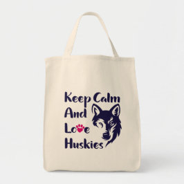 Bolsa Tote Head Siberian Husky Vintage