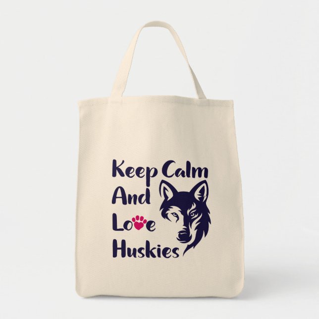 Bolsa Tote Head Siberian Husky Vintage (Frente)