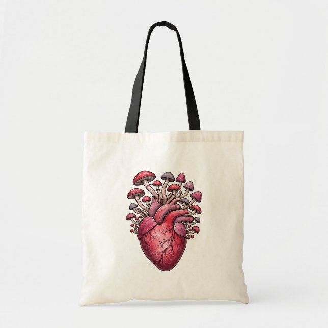 Bolsa Tote Heart Mushrooms (Frente)