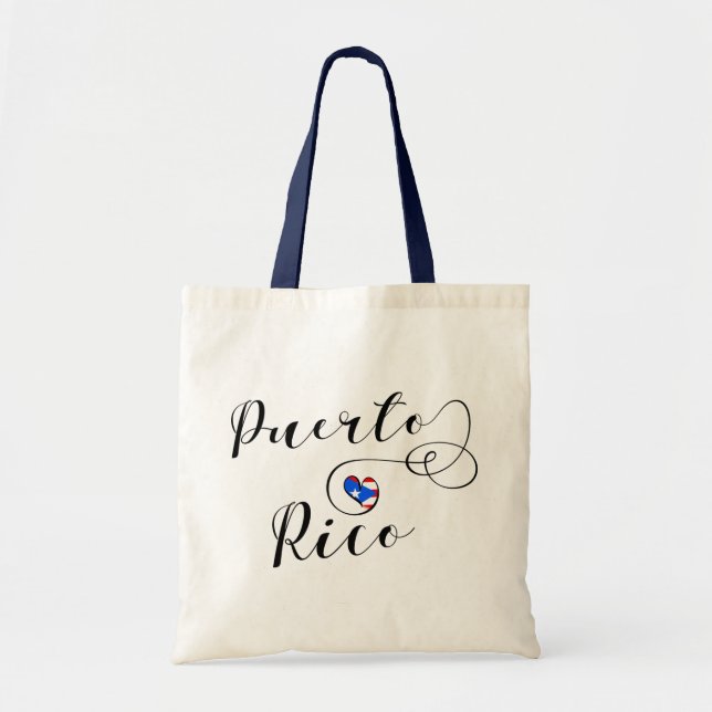 Bolsa Tote Heart Puerto Rico Flag, Puerto Rican Flag Heart to (Frente)