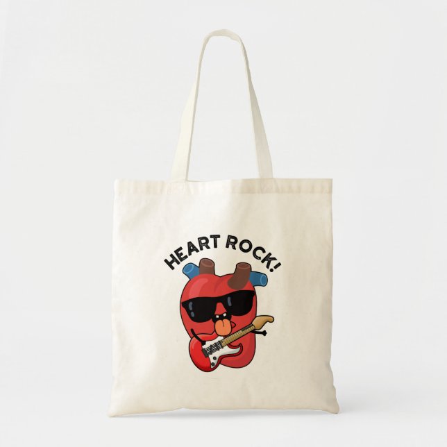 Bolsa Tote Heart Rock Funny Music Pun (Frente)
