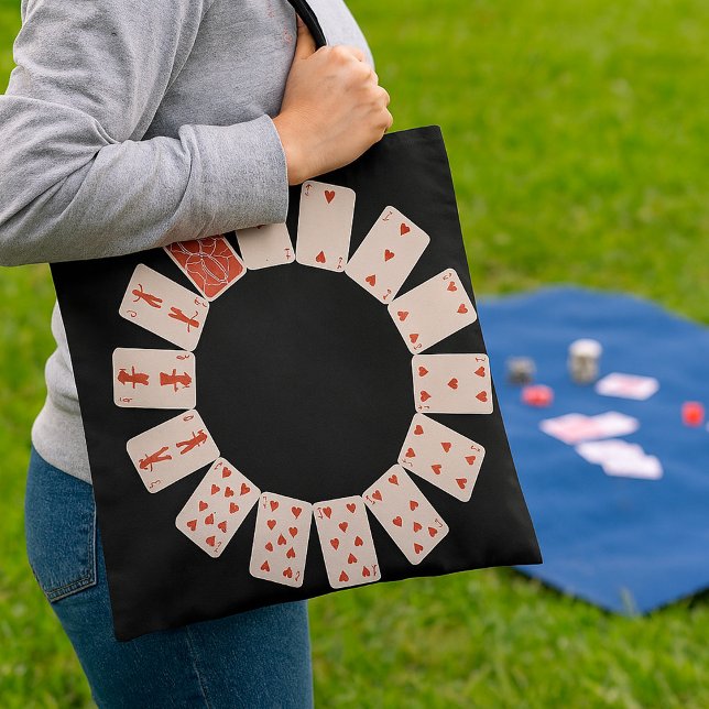 Bolsa Tote Hearts Playing Cards Circle (Criador carregado)