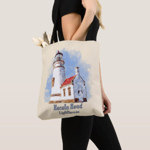 Bolsa Tote Heceta Head Lighthouse Watercolor - Oregon