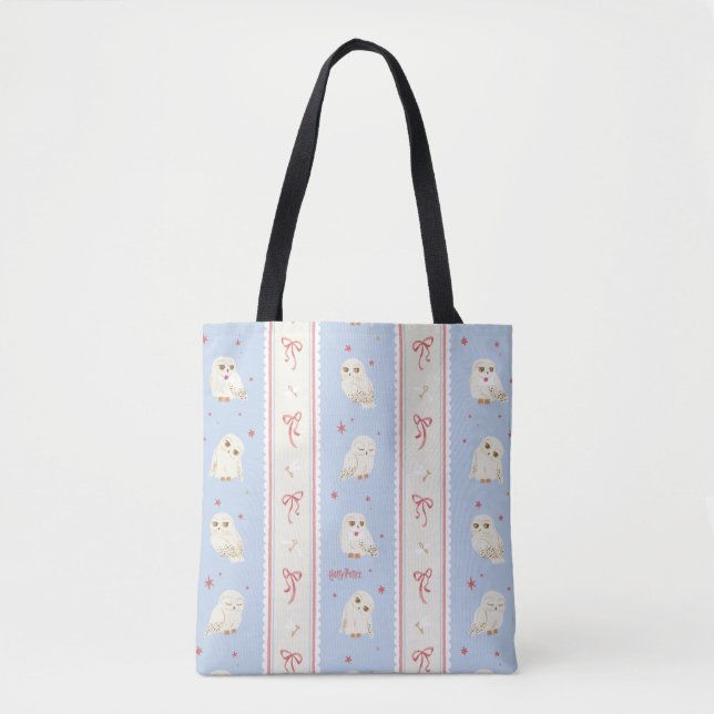 Bolsa Tote Hedwig Owl Post Stripe Pattern (Frente)