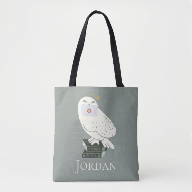 Bolsa Tote Hedwig With Letter Whimsical Drawing (Frente)