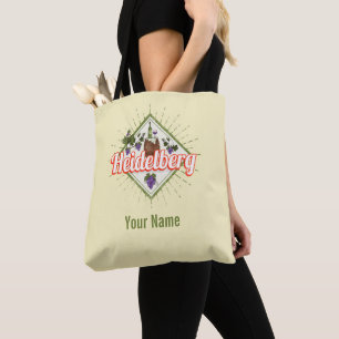 Bolsa Tote Heidelberg am Neckar Alemanha Retro Wine Vintage