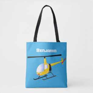 Bolsa Tote Helicóptero de desenho animado amarelo