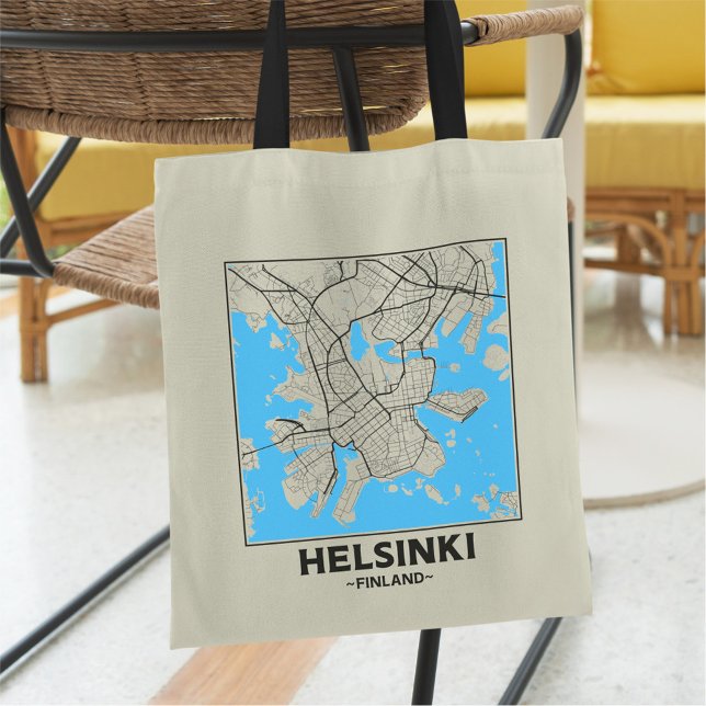 Bolsa Tote Helsinki, Finland City Map Tote Bag (Criador carregado)