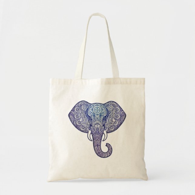 Bolsa Tote Henna Elephant Art (Frente)