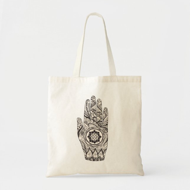 Bolsa Tote Henna Hand Lotus (Frente)
