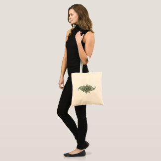 Bolsa Tote Henna inspirou design em saco de tote rosa e verde