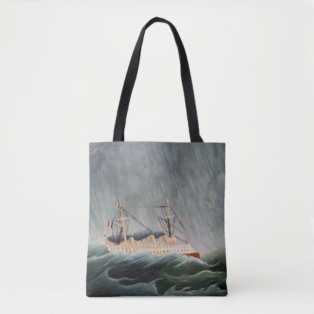 Bolsa Tote Henri Rousseau - O Navio no Tempest (Frente)