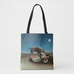 Bolsa Tote Henri Rousseau Sleeping Gypsy Lion Painting
