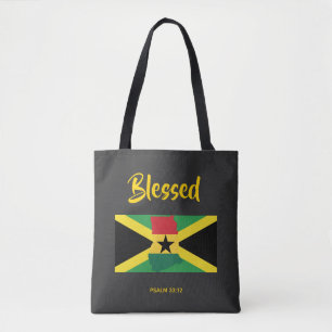 Bolsa Tote Herança dupla JAMAICA GHANA Escritura Cristã