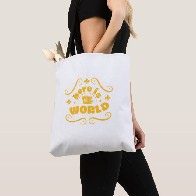 Bolsa Tote Here is the world (Close Up)