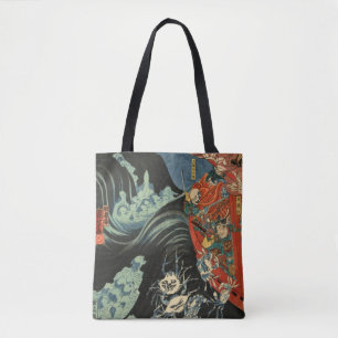 Bolsa Tote Herói Minamoto do samurai nenhum Yoshitsune contra