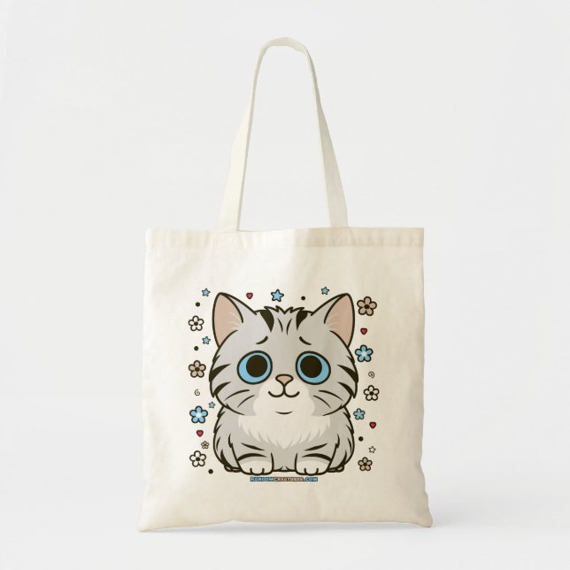 Bolsa Tote Heroic Henry Floral Tabby Cat (Frente)