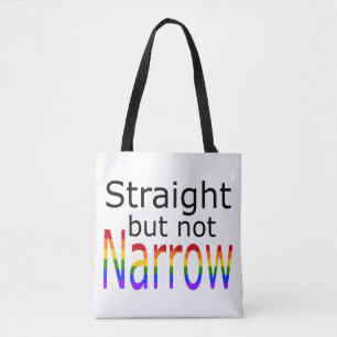 Bolsa Tote Hetero de queda, mas não estreito (texto preto)