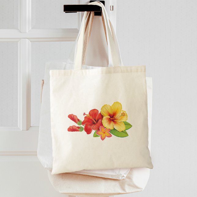 Bolsa Tote Hibisco Floral Tropical (Hibiscus Tropical Floral Tote Bag)