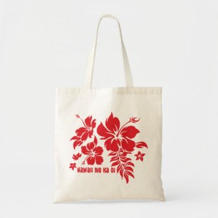 Bolsa Tote Hibiscus Pareau Hawaiian Floral em Vermelho para B