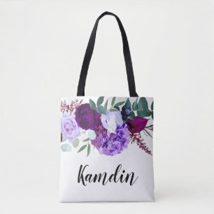 Bolsa Tote Hibiscus personalizado da Lavanda da barra de ferr