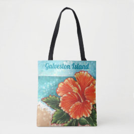 Bolsa Tote "Hibiscus sacola feita sob encomenda pela praia"