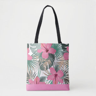 Bolsa Tote Hibiscus Tropical Pink Lush
