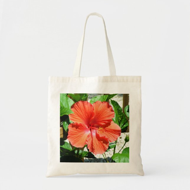 Bolsa Tote Hibiscus vermelho (Frente)