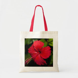 Bolsa Tote Hibiscus vermelho brilhante