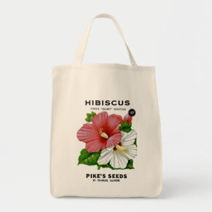 Bolsa Tote Hibiscus Vintage Seed Packet