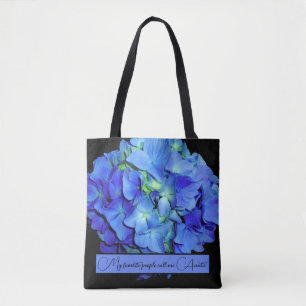 Bolsa Tote Hídrangas azuis azuis Elegante