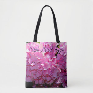 Bolsa Tote Hídrangas elegantes florais cor-de-rosa romântico