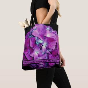Bolsa Tote Hídrangas florais da teal magenta macia Elegante