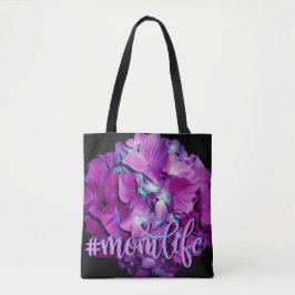 Bolsa Tote Hídrangas florais da teal magenta macia Elegante