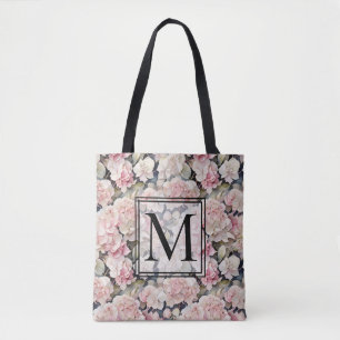 Bolsa Tote Hídrangas florais de cor-de-água rosa Elegante