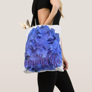 Bolsa Tote Hídrangas florais do periwinkle azul Elegante