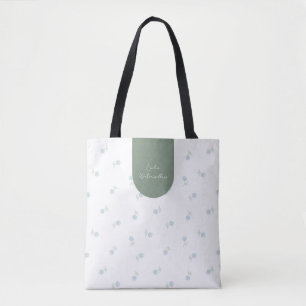 Bolsa Tote Hidrangea Pintada à Mão Grandmillennial Personaliz